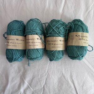 Yarn lot 4 skeins Mission Falls 1824 Cotton color Jade C303